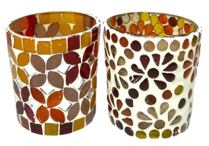 Świecznik na tealight szkło zdobiona 7cm 2 wzory