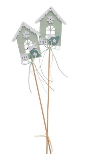 Drewniany domek na piku 2szt/opak