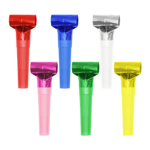 Gwizdki imprezowe kolorowe 6szt/opak