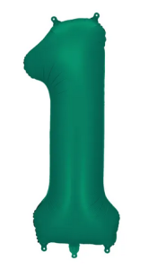 Balon foliowy cyfra "1" butelkowa zieleń 86cm
