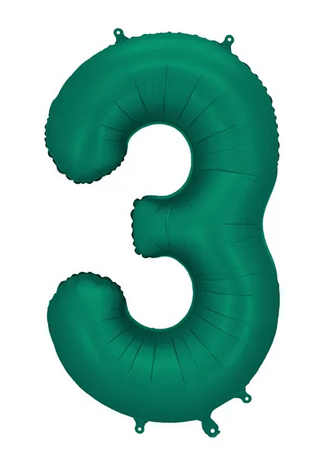 Balon foliowy cyfra "3" butelkowa zieleń 86cm