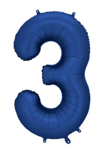 Balon foliowy cyfra "3" granat 86cm