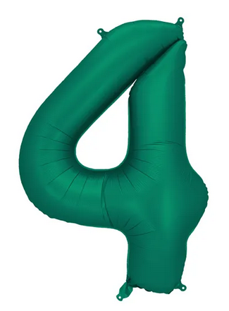 Balon foliowy cyfra "4" butelkowa zieleń 86cm