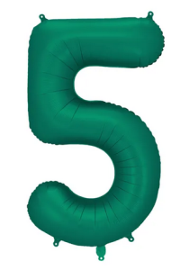 Balon foliowy cyfra "5" butelkowa zieleń 86cm
