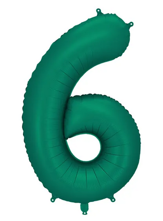 Balon foliowy cyfra "6" butelkowa zieleń 86cm