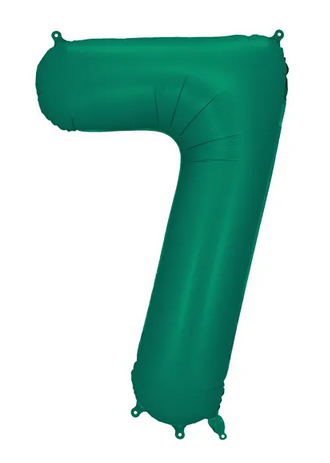 Balon foliowy cyfra "7" butelkowa zieleń 86cm