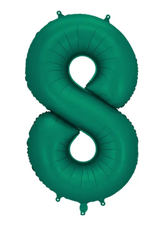 Balon foliowy cyfra "8" butelkowa zieleń 86cm