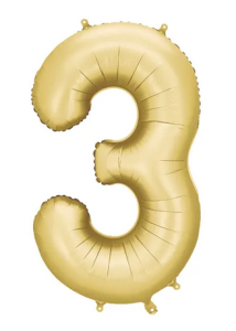 Balon foliowy Cyfra ''3'' 86cm złoty