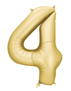 Balon foliowy Cyfra ''4'' 86cm złoty