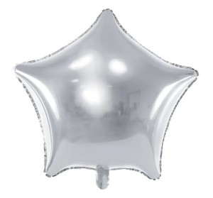Balon foliowy gwiazdka srebrna 48cm