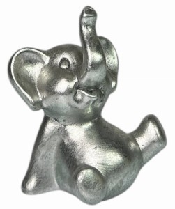 Słoń ceramiczny srebrny 10x7,5x15cm