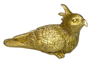 Figurka ceramiczna ptak 7x13cm złoty