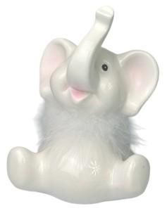 Słoń ceramiczny biały 12x10x17,5cm