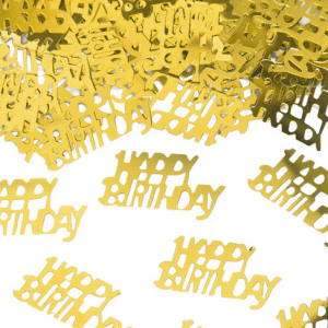 Konfetti 15g - złoty napis Happy Birthday