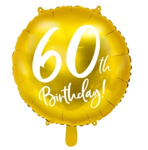 Balon foliowy 60th Birthday złoty 45cm