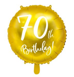 Balon foliowy 70th Birthday złoty 45cm