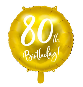 Balon foliowy 80th Birthday złoty 45cm