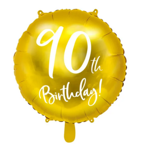 Balon foliowy 90th Birthday złoty 45cm