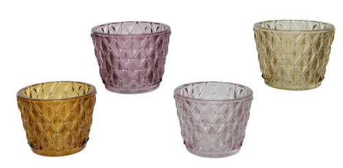 Podstawka pod tealight szkło 6cm 4 kolory
