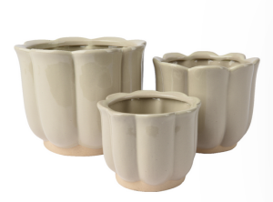 Osłonki ceramiczne kpl 3szt. 17,5x14cm kremowy