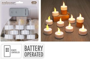 Zestaw tealight 8szt. na baterie z pilotem