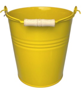 Wiaderko metalowe z drewnianą rączką 23x22cm