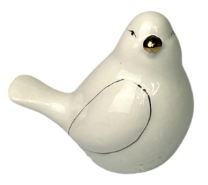 Ptaszek ceramiczny biały